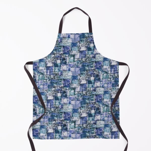 Item preview, Geometric handmade with distressed texture blue designed and sold by Alessandro Remo Mazzoni Remotextiles.