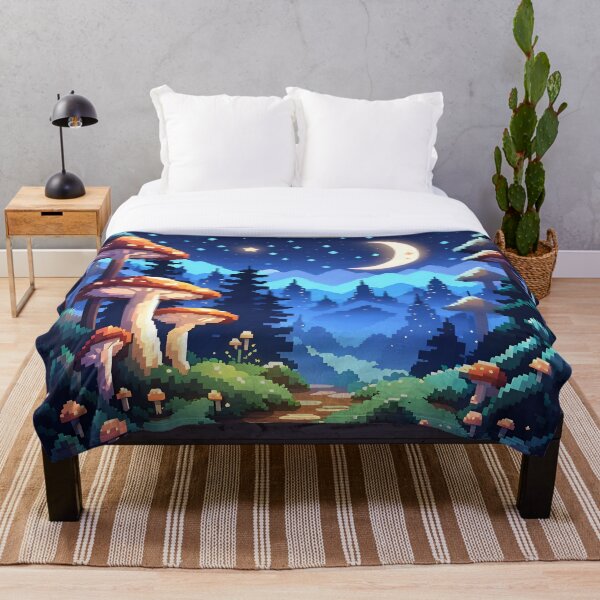 Item preview, Bosque de hongos pixel art designed and sold by VeiledVision.