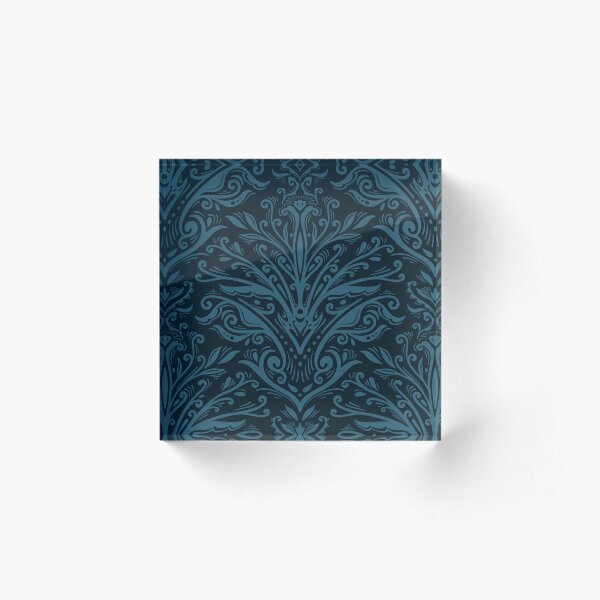 Item preview, Patrón de repetición de estilo Damasco azul oscuro designed and sold by Vanessa Bentley.
