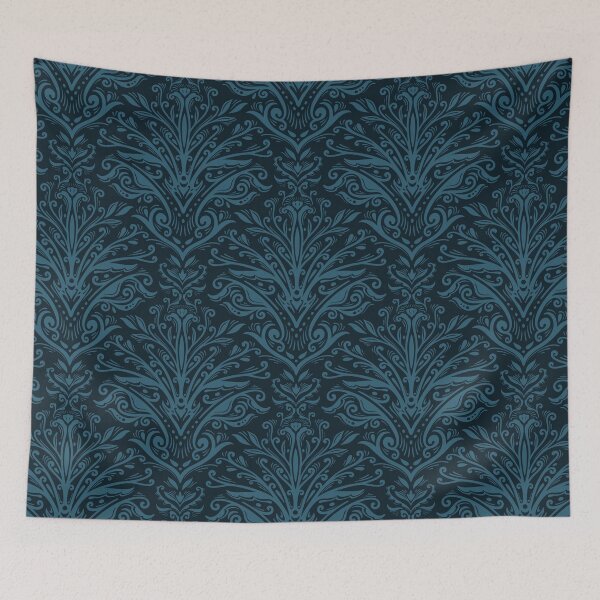Item preview, Patrón de repetición de estilo Damasco azul oscuro designed and sold by Vanessa Bentley.