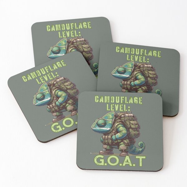 Item preview, Camouflage Level Goat Army Camo Chameleon Funny Cartoon designed and sold by André Botes.