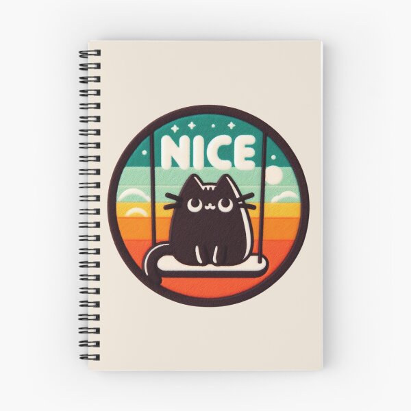 Item preview, Kawaii black cat swing Nice word illustration. designed and sold by GALUMARKET.