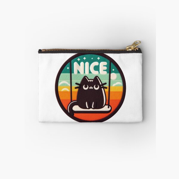 Item preview, Kawaii black cat swing Nice word illustration. designed and sold by GALUMARKET.