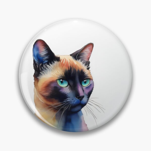 Item preview, Vibrant Siamese Splash: Colorful Watercolor Cat designed and sold by MillennialVibe.