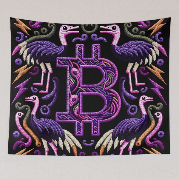 Item preview, $NOSS "Purple Lightning: Ostrich-Charged BTC" designed and sold by zzz888.