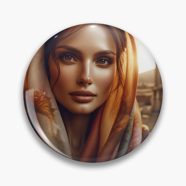 Item preview, Woman draped in a sunset-colored scarf, her gaze thoughtful, against a backdrop of ancient ruins designed and sold by AndreaMart.