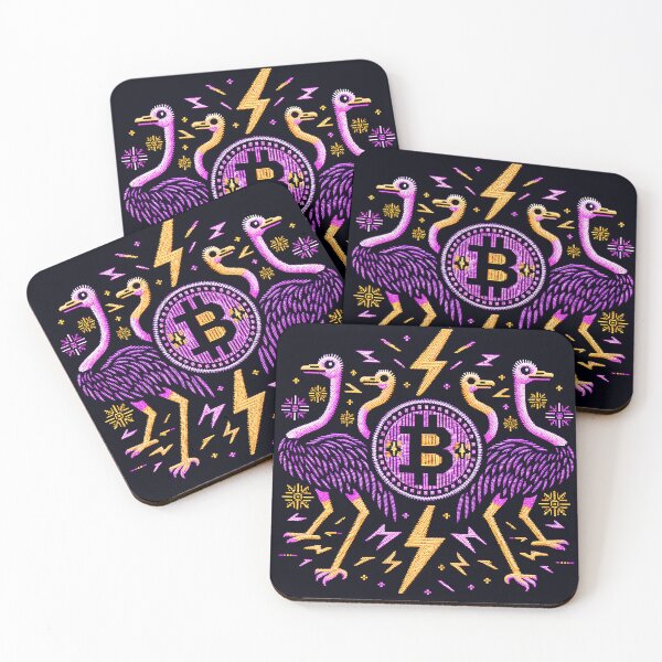 Item preview, $NOSS "Thunderous Ostrich: BTC Enveloped in Purple Lightning" designed and sold by zzz888.
