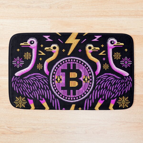 Item preview, $NOSS "Thunderous Ostrich: BTC Enveloped in Purple Lightning" designed and sold by zzz888.