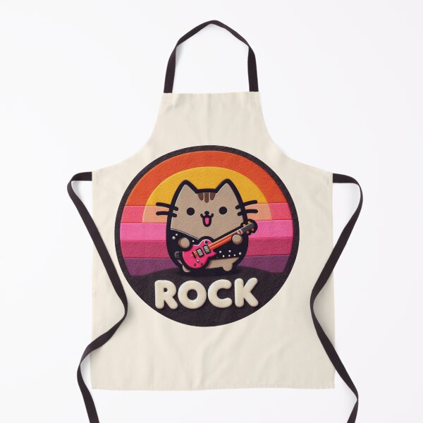 Item preview, Super cute kawaii cat with guitar and "Rock" word. designed and sold by GALUMARKET.