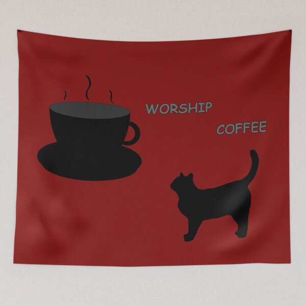 Item preview, worship coffee cat designed and sold by paintingshouse0.