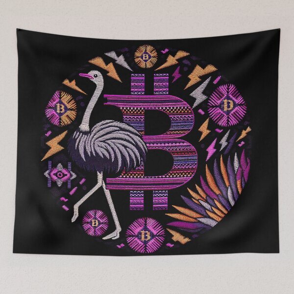 Item preview, $NOSS "Ostrich Lightning Dance: BTC's Purple Aura" designed and sold by zzz888.