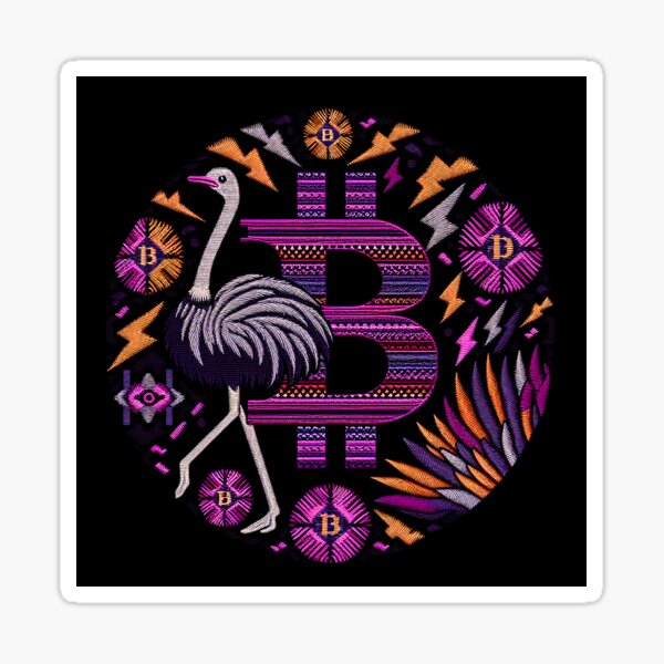 Item preview, $NOSS "Ostrich Lightning Dance: BTC's Purple Aura" designed and sold by zzz888.
