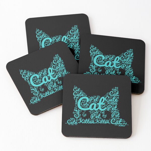 Item preview, Teal Cat Made of Words designed and sold by Promoc.