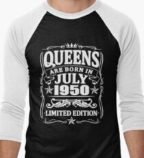 Camiseta ¾ bicolor para hombre Queens are born in july 1950