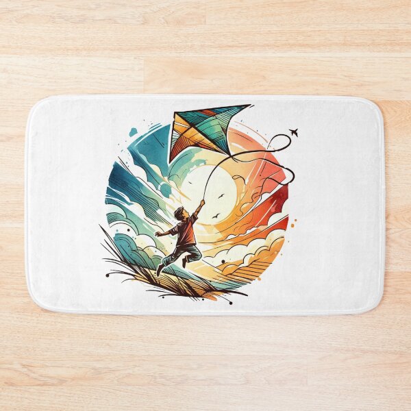 Item preview, a young boy joyfully flying a SHAPE OF B21 KITE. designed and sold by PaintMeWorld.