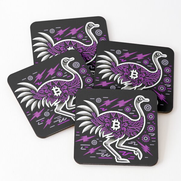 Item preview, $NOSS "Lightning Stride: Silhouette of Racing Ostrich and BTC" designed and sold by zzz888.