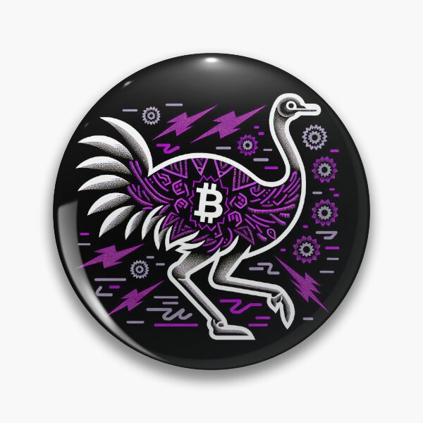 Item preview, $NOSS "Lightning Stride: Silhouette of Racing Ostrich and BTC" designed and sold by zzz888.