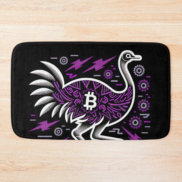 Item preview, $NOSS "Lightning Stride: Silhouette of Racing Ostrich and BTC" designed and sold by zzz888.