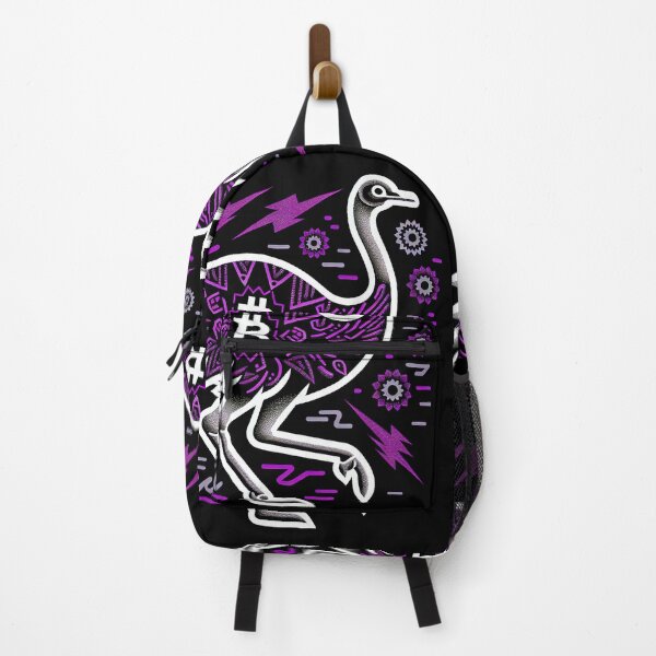 Item preview, $NOSS "Lightning Stride: Silhouette of Racing Ostrich and BTC" designed and sold by zzz888.