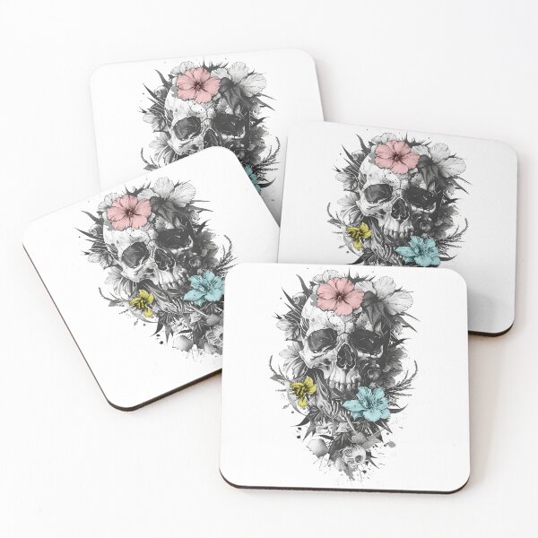 Item preview, Skull & Flowers designed and sold by cosmicctsy.