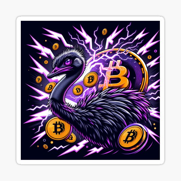 Item preview, $NOSS "Purple Thunder: Ostrich's Electric Run for BTC" designed and sold by zzz888.