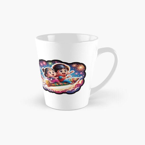 Item preview, Magical Sky Adventure - Raksha Bandhan Siblings on a Firework Rocket designed and sold by toobel.