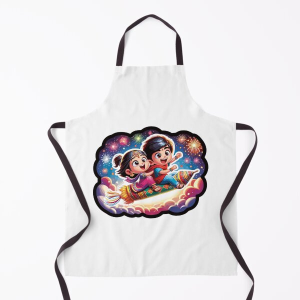 Item preview, Magical Sky Adventure - Raksha Bandhan Siblings on a Firework Rocket designed and sold by toobel.