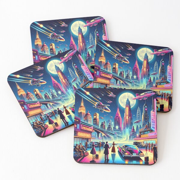 Item preview, Neon Dreams: A Retrofuturistic Vision designed and sold by VirtuArtVisions.