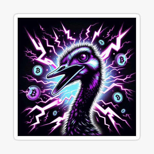 Item preview, $NOSS "Ostrich's Electric Run: Purple Lightning BTC" designed and sold by zzz888.