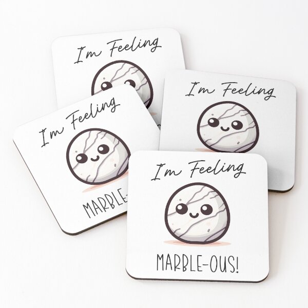 Item preview, I'm Feeling Marble-ous - Cute Kawaii Cartoon Marble - Nerdy Geology Pun designed and sold by ModernScienceUS.