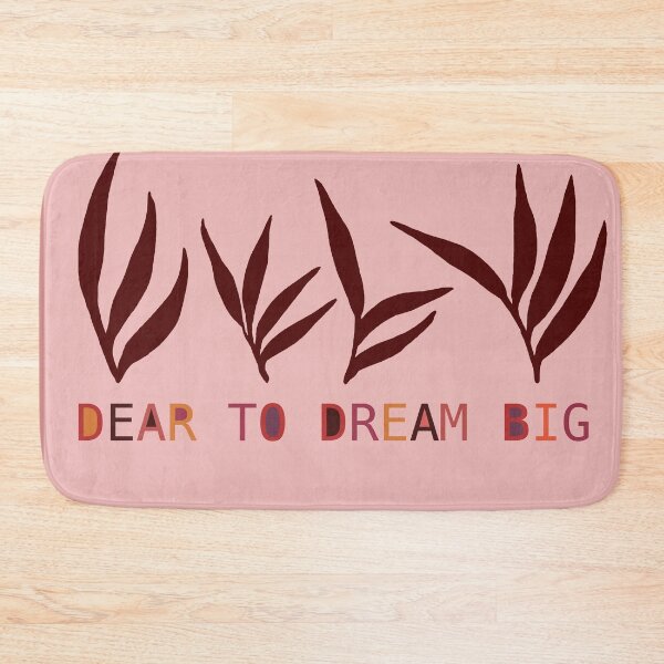 Item preview, Dear to dream big lettering with dark red leaves on pink background designed and sold by AlessandraWood.