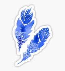 Blue Boho Feathers Sticker