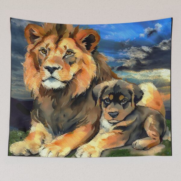 Item preview, The Lion and the dog Friendship designed and sold by Helios Be. Lavsh.