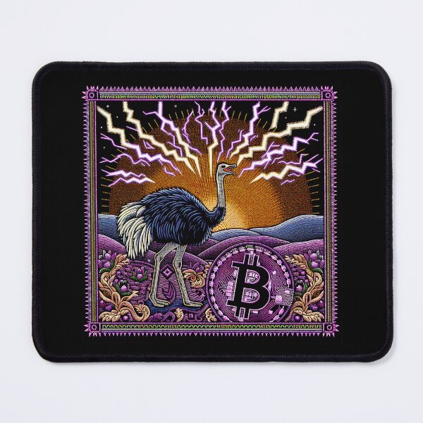 Item preview, $NOSS "Sunrise Surge: Ostrich's Purple Lightning BTC" designed and sold by zzz888.
