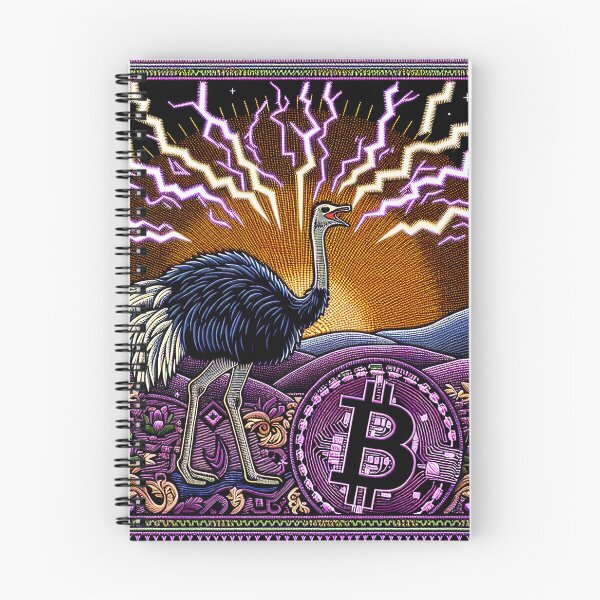 Item preview, $NOSS "Sunrise Surge: Ostrich's Purple Lightning BTC" designed and sold by zzz888.