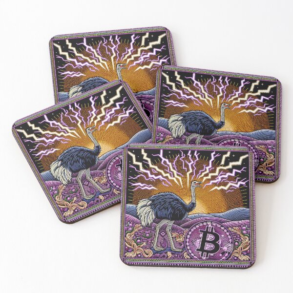 Item preview, $NOSS "Sunrise Surge: Ostrich's Purple Lightning BTC" designed and sold by zzz888.