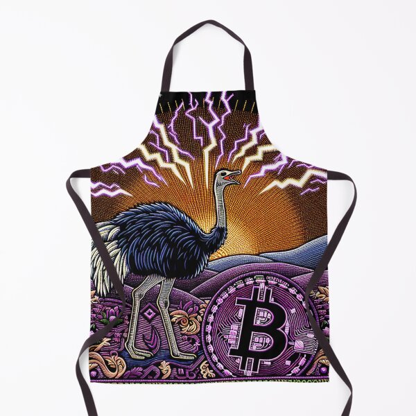 Item preview, $NOSS "Sunrise Surge: Ostrich's Purple Lightning BTC" designed and sold by zzz888.