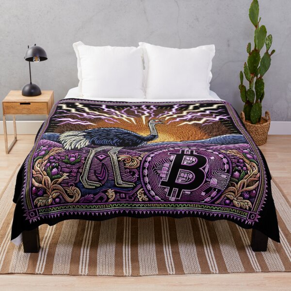 Item preview, $NOSS "Sunrise Surge: Ostrich's Purple Lightning BTC" designed and sold by zzz888.