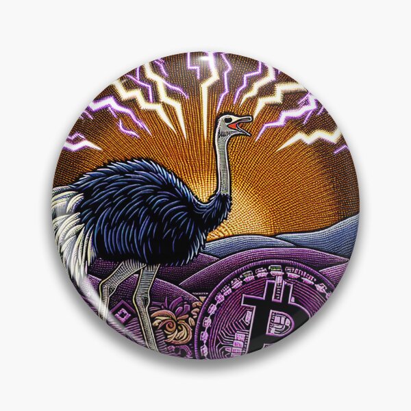 Item preview, $NOSS "Sunrise Surge: Ostrich's Purple Lightning BTC" designed and sold by zzz888.