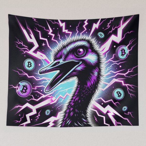 Item preview, $NOSS "Ostrich's Electric Run: Purple Lightning BTC" designed and sold by zzz888.