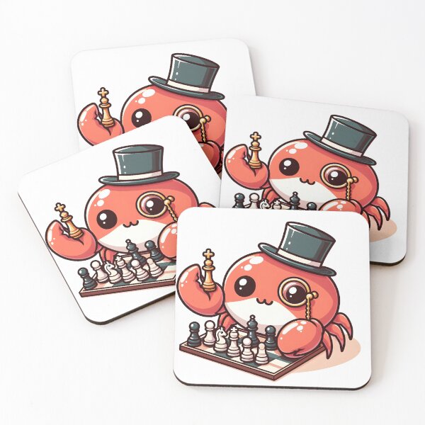 Item preview, Crab with monocle and holding chess pieces designed and sold by CanvasCutie.