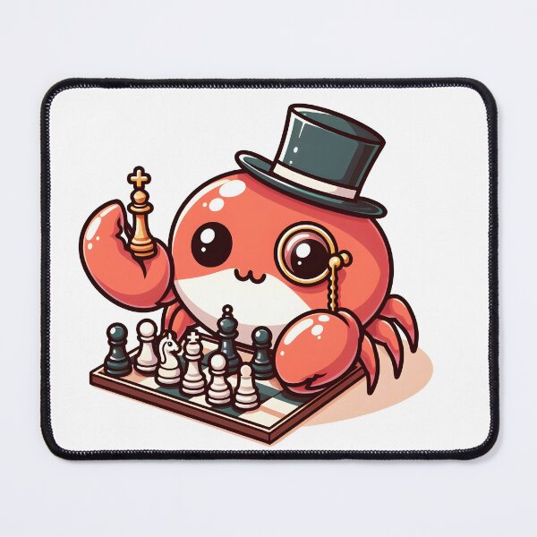 Item preview, Crab with monocle and holding chess pieces designed and sold by CanvasCutie.