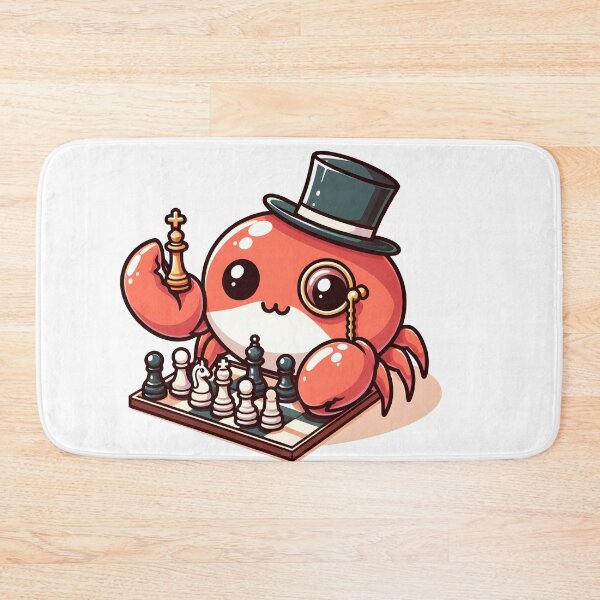 Item preview, Crab with monocle and holding chess pieces designed and sold by CanvasCutie.