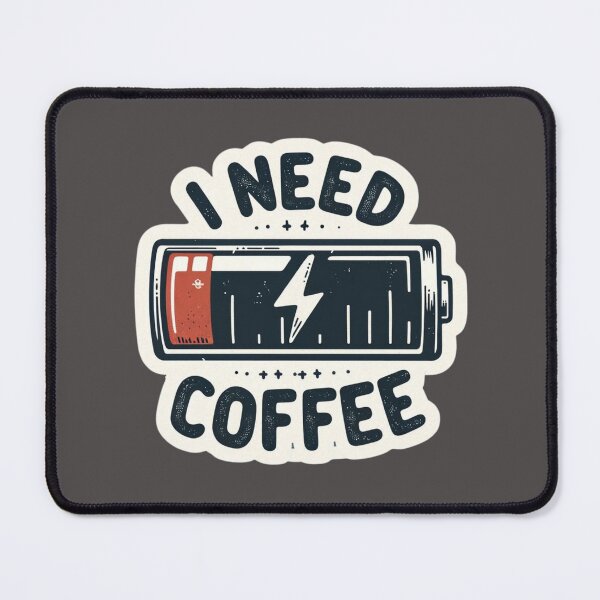 Item preview, I Need Coffee - Low Battery Level designed and sold by Domi Creatives.