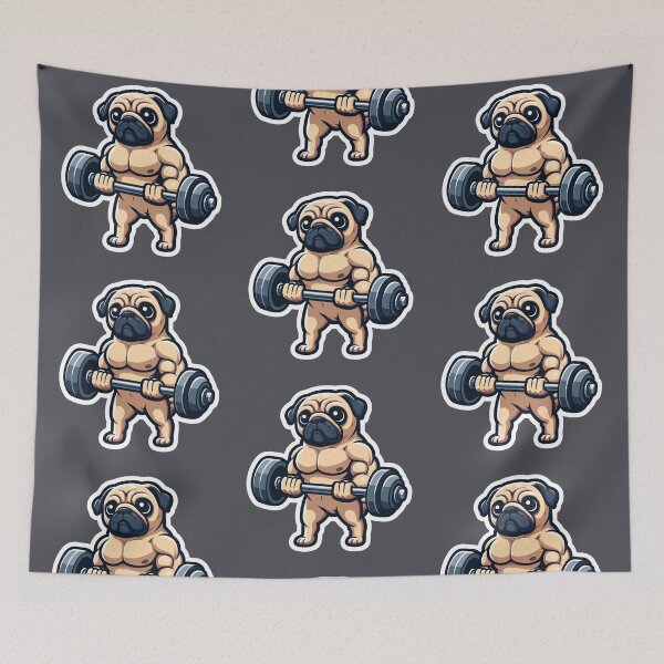 Item preview, Pug Bodybuilding Pug Weightlifting Dumbell Pug Kawaii Cute Puppy Dog Exercise Fitness Pug Gym designed and sold by Elarex.