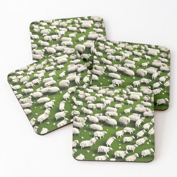 Item preview, Origami Art - Bucolic Bliss: A Field Filled with Flocks of Sheep Grazing Serenely designed and sold by ArtfulFolds.