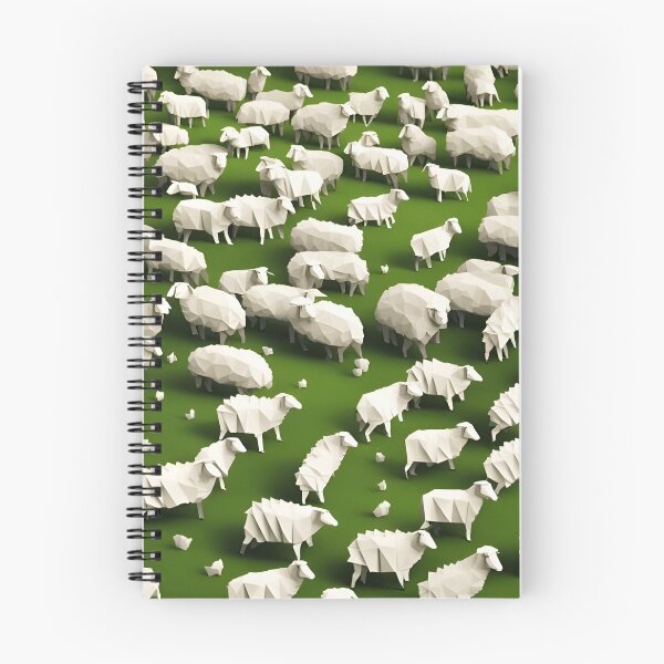 Item preview, Origami Art - Bucolic Bliss: A Field Filled with Flocks of Sheep Grazing Serenely designed and sold by ArtfulFolds.