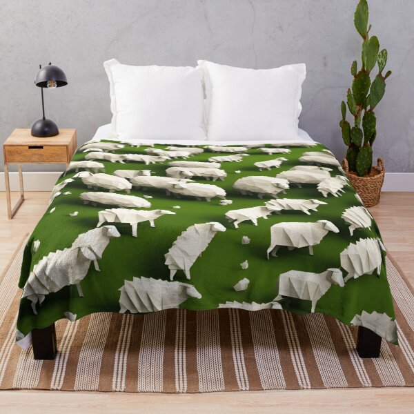 Item preview, Origami Art - Bucolic Bliss: A Field Filled with Flocks of Sheep Grazing Serenely designed and sold by ArtfulFolds.