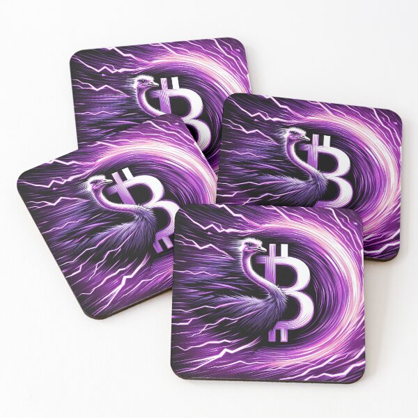 Item preview, $NOSS  "Epic Lightning: Majestic Purple Ostrich and BTC" designed and sold by zzz888.