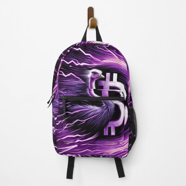 Item preview, $NOSS "Epic Lightning: Majestic Purple Ostrich and BTC" designed and sold by zzz888.